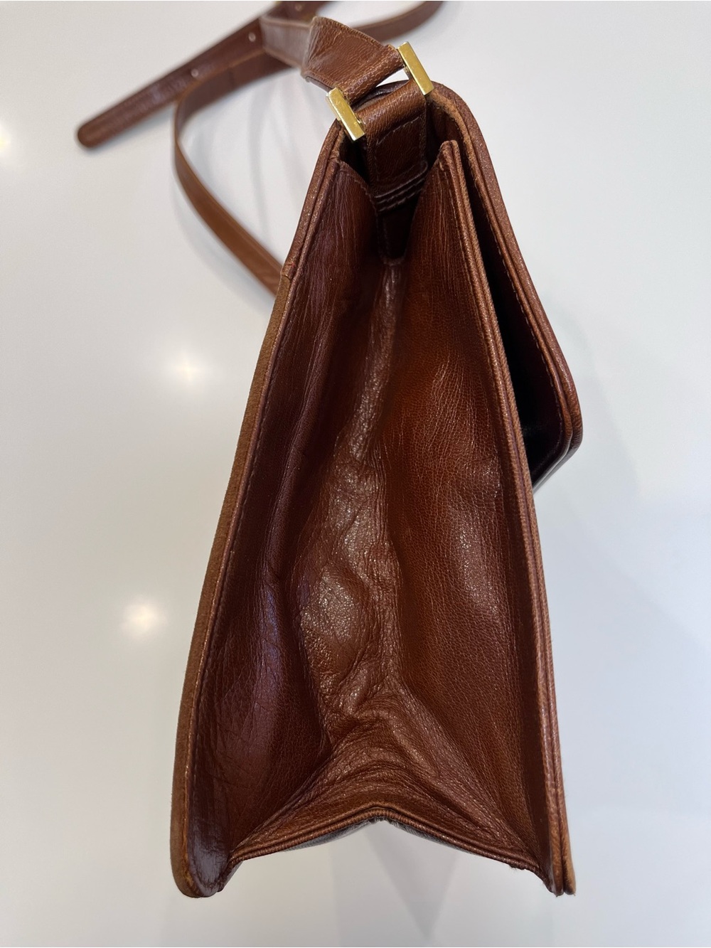 Vintage Bally Brown Leather and Suede Shoulder/Crossbody Bag - Picture 5 of 9